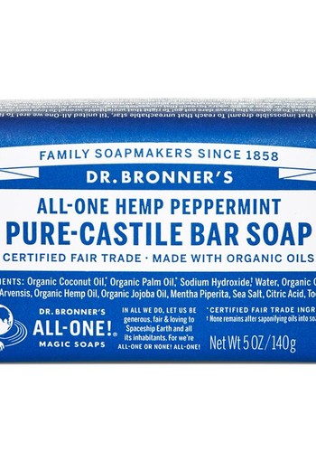 Dr Bronners Barsoap pepermunt (140 Gram)
