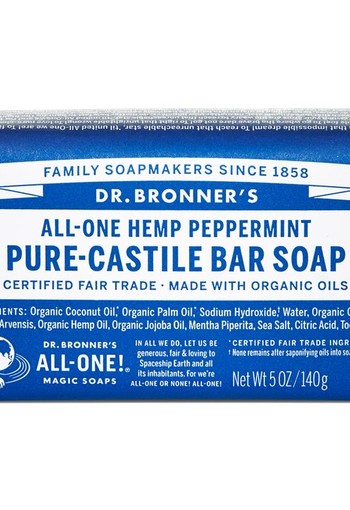 Dr Bronners Barsoap pepermunt (140 Gram)