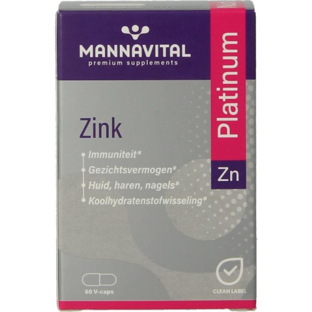 Mannavital Zink platinum (60 Vegetarische capsules)