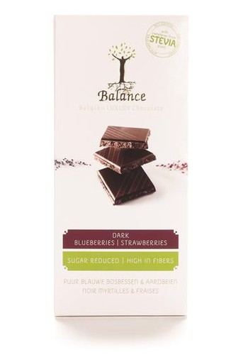 Balance Choco stevia tablet puur bosbes (85 Gram)