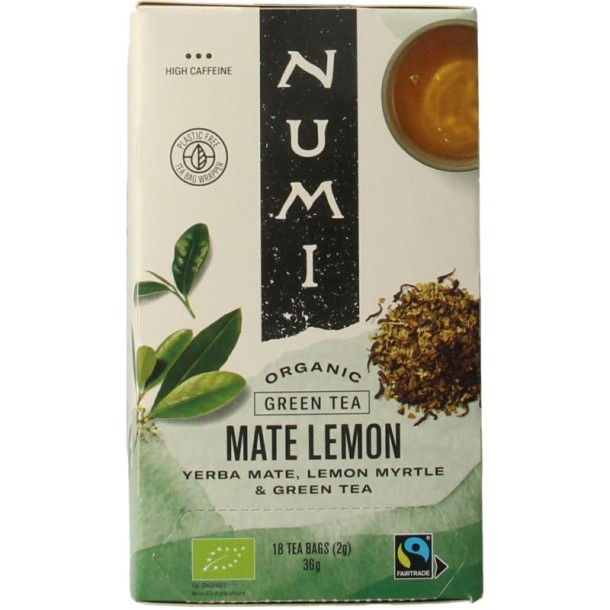 Numi Green tea mate lemon bio (18 Zakjes)