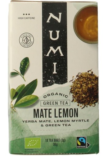Numi Green tea mate lemon bio (18 Zakjes)