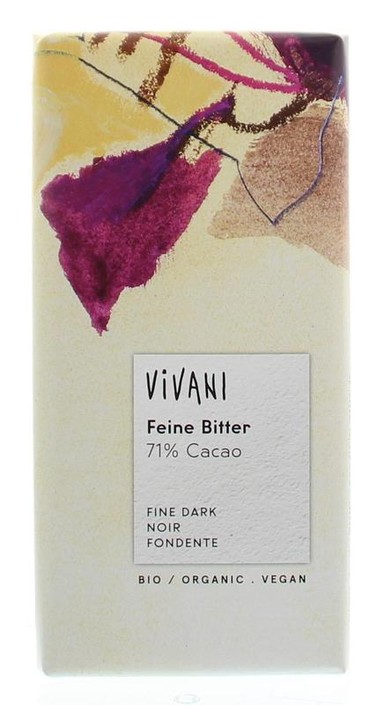 Vivani Chocolade puur delicaat 71% bio (100 Gram)