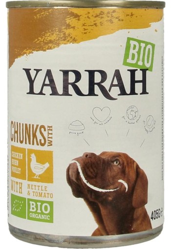 Yarrah Hond brokjes kip in saus bio (405 Gram)