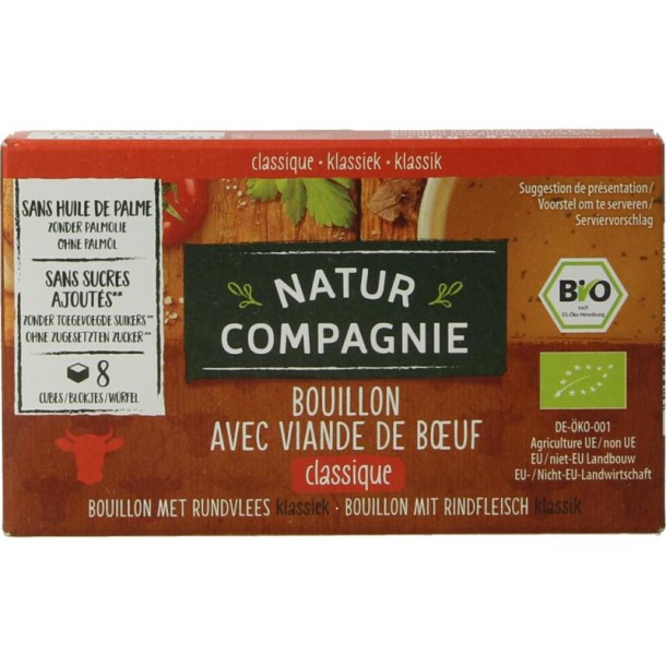 Natur Compagnie Rundvleesbouillon blokjes bio (8 Stuks)