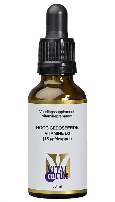 Vital Cell Life Vitamine D3 15mcg druppels (30 Milliliter)