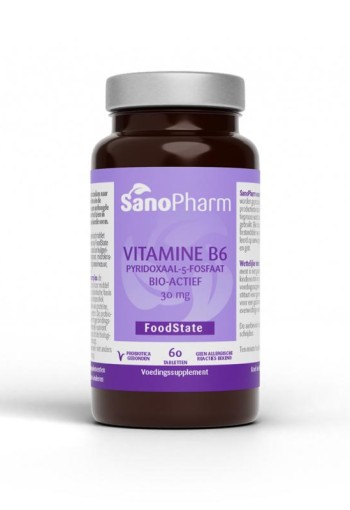Sanopharm Vitamine B6 pyridoxaal-5-fosfaat 30 mg (60 Tabletten)