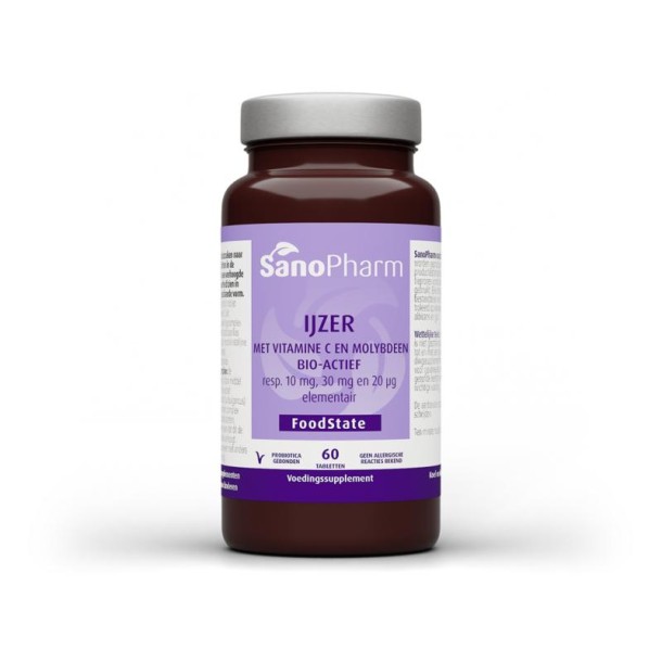 Sanopharm IJzer 10 mg & moly 20 mcg & C 30 mg (60 Tabletten)