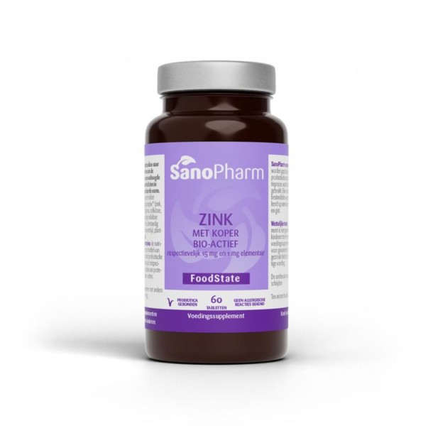 Sanopharm Zink 15mg & koper 1mg (60 Tabletten)