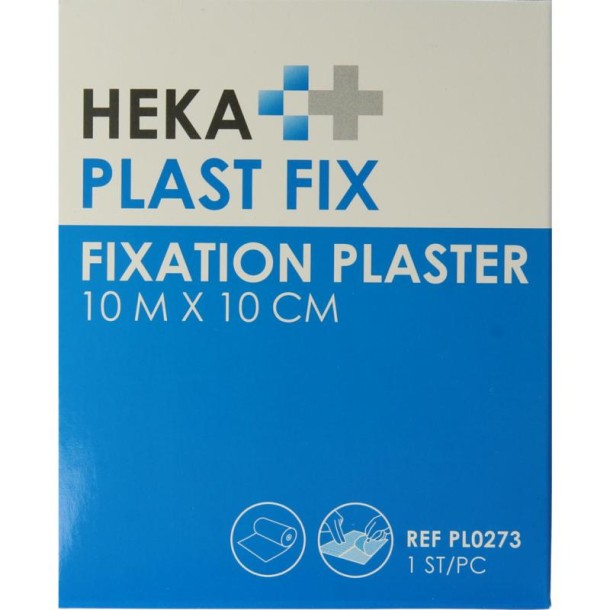 Hekaplast Fix pleister 10m x 10cm met schutvel (1 Rol)