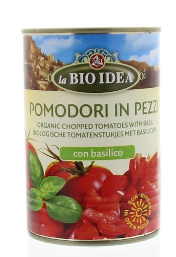 Bioidea Tomatenstukjes basilicum bio (400 Gram)