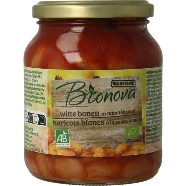 Bionova Witten bonen in tomatensaus bio (350 Gram)