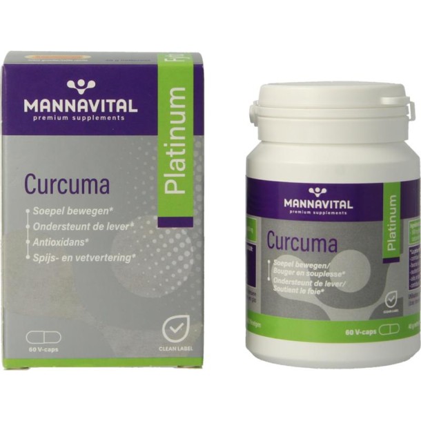 Mannavital Curcuma platinum (60 Vegetarische capsules)