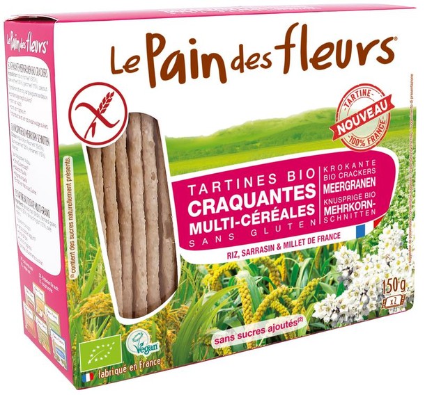 Pain Des Fleurs Meergranen crackers bio (150 Gram)