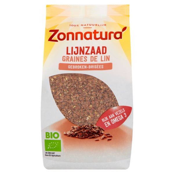 Zonnatura Lijnzaad gebroken bio (400 Gram)