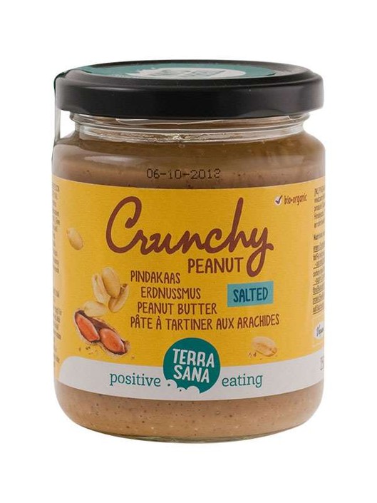 Terrasana Pindakaas crunchy met zeezout bio (250 Gram)