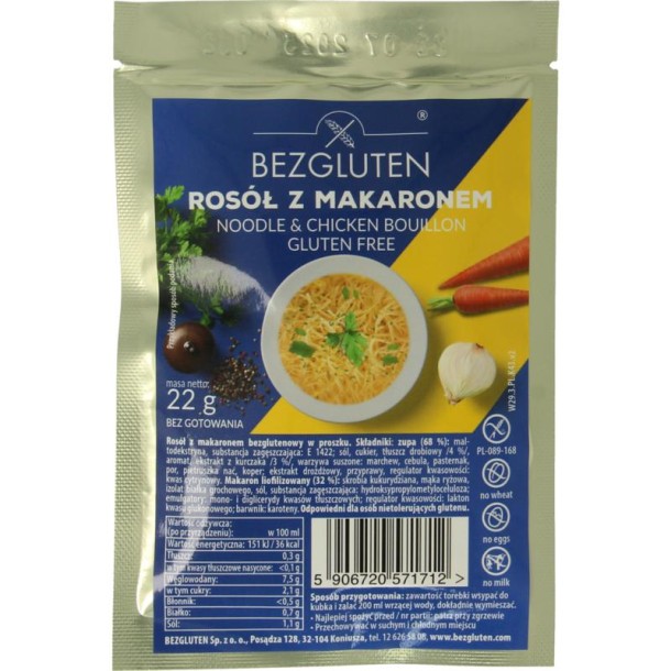 Bezgluten Kippensoep (22 Gram)