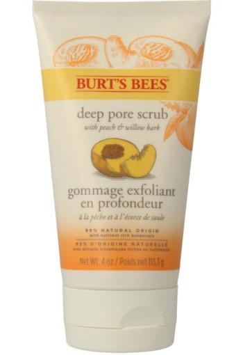 Burts Bees Gezichtscrub peach & willowbark (113,3 Gram)