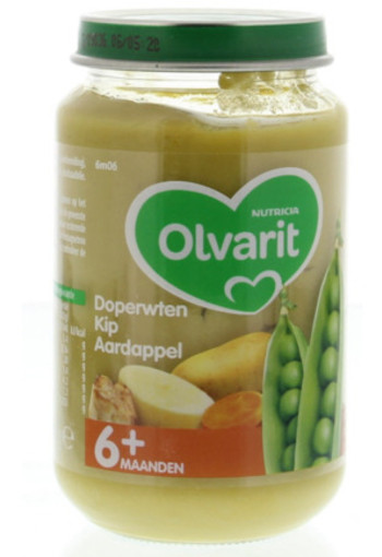 Olvarit Doperwten Kip Aardappel 6m06 200g