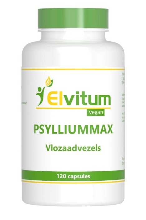 Elvitaal/elvitum Psylliummax vlozaadvezels (120 Vegetarische capsules)