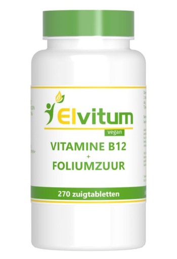 Elvitaal/elvitum Vitamine B12 1000mcg + foliumzuur (270 Zuigtabletten)