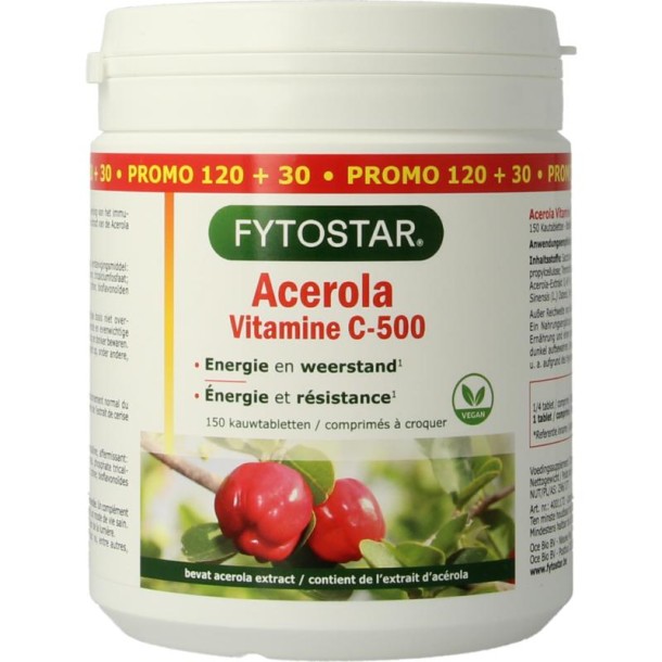 Fytostar Acerola vitamine C 500 kauwtablet (150 Tabletten)