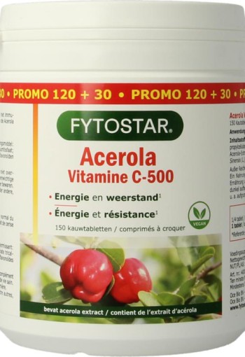 Fytostar Acerola vitamine C 500 kauwtablet (150 Tabletten)