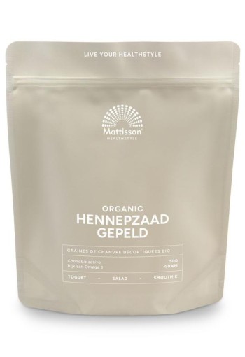 Mattisson Absolute hemp seeds hulled hennepzaad gepeld bio (500 Gram)