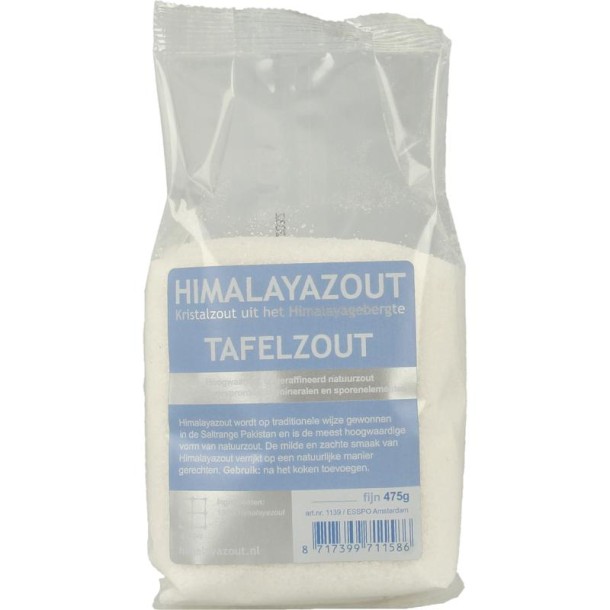 Esspo Himalayazout tafelzout wit fijn navulverpakking (475 Gram)