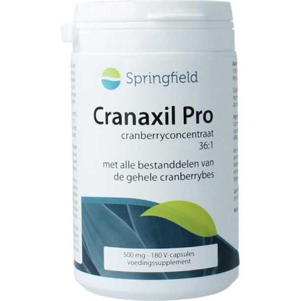 Springfield Cranaxil pro cranberry concentrate 500mg (180 Capsules)