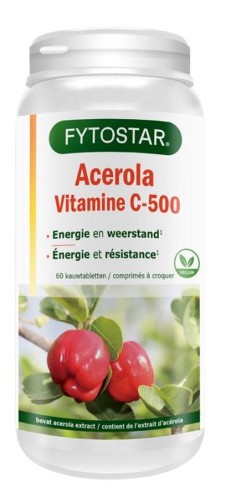 Fytostar Acerola vitamine C 500 kauwtablet (60 Tabletten)