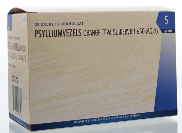 Teva Psylliumvezels orange granulaat SKV (20 Sachets)