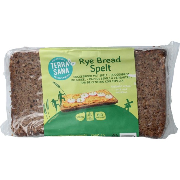 Terrasana Roggebrood met spelt bio (500 Gram)