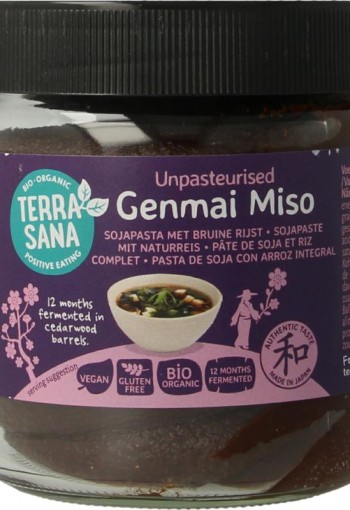 Terrasana Genmai miso ongepasteuriseerd glas bio (350 Gram)