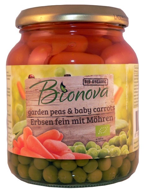 Bionova Doperwten met wortel bio (340 Gram)