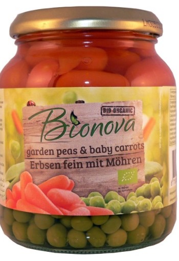 Bionova Doperwten met wortel bio (340 Gram)