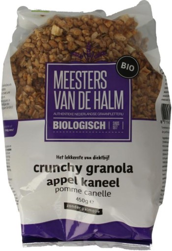 De Halm Crunchy appel/kaneel bio (450 Gram)