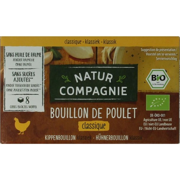 Natur Compagnie Kippenbouillon 8 blokjes bio (88 Gram)