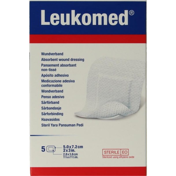 Leukomed Wondverband 7.2 x 5cm steriel (5 Stuks)