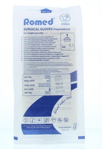 Romed Operatiehandschoen steriel gepoederd 8.5 (1 Paar)