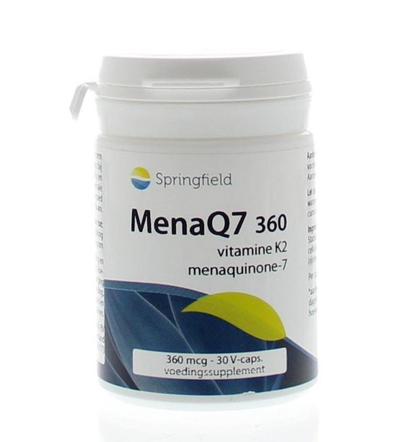Springfield MenaQ7-360 vitamine K2 360 mcg (30 Vegetarische capsules)