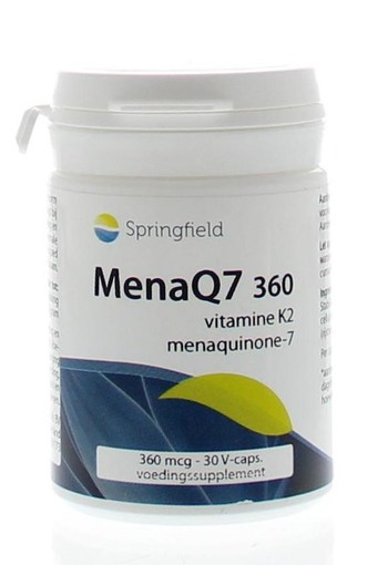 Springfield MenaQ7-360 vitamine K2 360 mcg (30 Vegetarische capsules)
