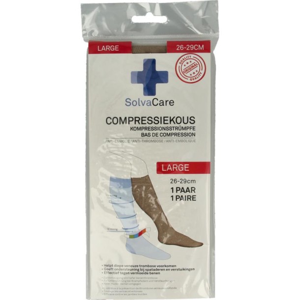 Solvacare Compressiekous beige L 26 - 29 cm (1 Paar)