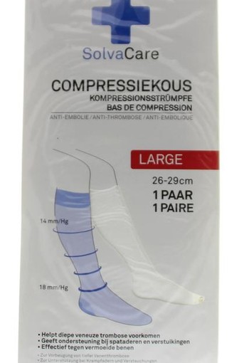 Solvacare Compressiekous wit L 26 - 29 cm (1 Paar)