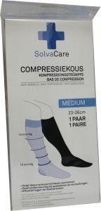 Solvacare Compressiekous zwart M 23 - 26 cm (1 Paar)