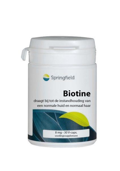 Springfield Biotine (vitamine B8) 8 mg (30 Vegetarische capsules)