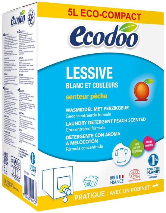 Ecodoo Wasmiddel perzik bag in box bio (5 Liter)