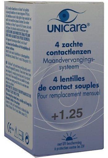 Unicare Maandlenzen +1.25 (4 Stuks)