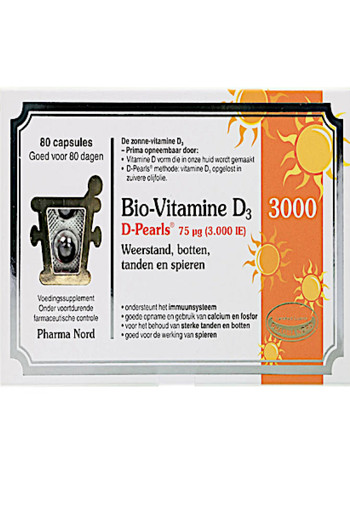 Bio Vi­ta­mi­ne D3 3000 D-pe­arls 75µg 80 stuks