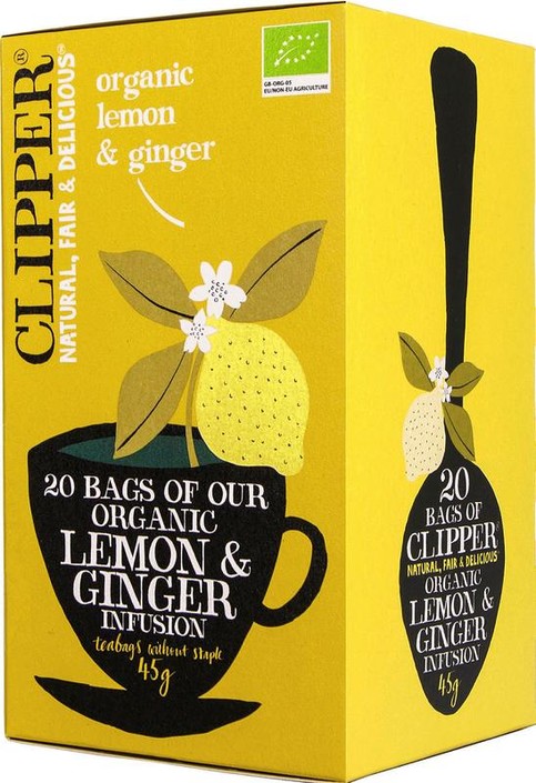 Clipper Lemon & ginger tea bio (20 Zakjes)